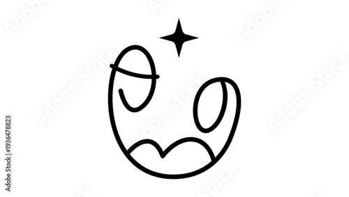 Birth of Jesus, black isolated silhouette