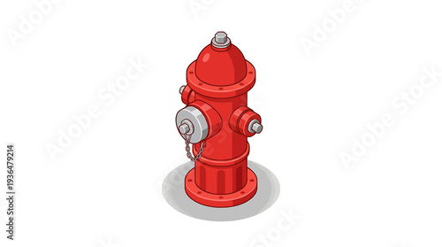 Red fire hydrant illustration viewed from the front on a white background