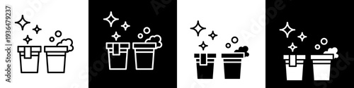 Pail black and white icon design concept