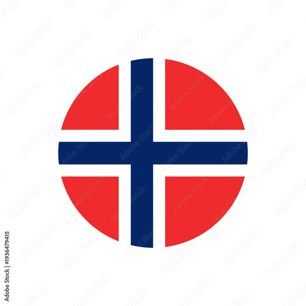 Fototapeta premium Norway Flag Circle Shape Icon