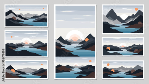Minimalist Mountain Landscape Art Prints for Sale | Modern Nature Wall Decor