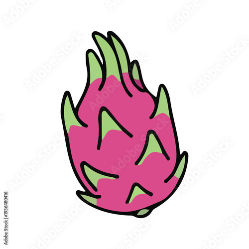 Cartoon Dragon Fruit Illustration