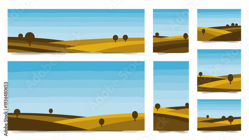 Rural Landscape Vector Graphics for Agricultural Business & Marketing Campaigns