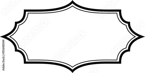 Ornate Decorative Frame Black White Vector - Intricate Border with Elegant Pattern Design