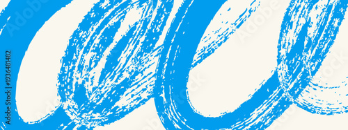 Grunge blue brush stroke. Distressed spray effect with paint texture and scribbled lines.