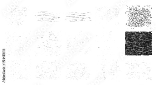 Abstract textured black and with various patterns