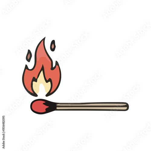 Cartoon Matchstick Burning