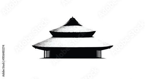 Traditional Asian pagoda architecture with multi-tiered roof