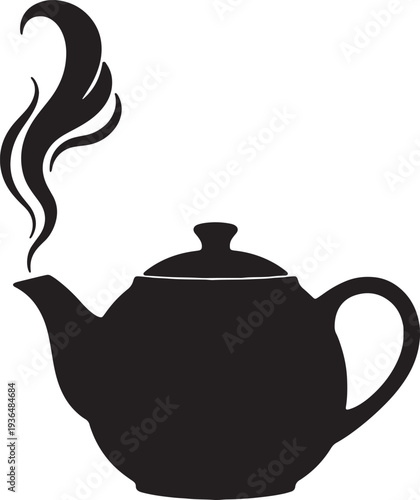 PrintSteaming Teapot Silhouette