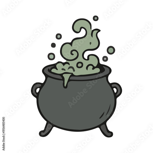 Witch Cauldron Cartoon Icon