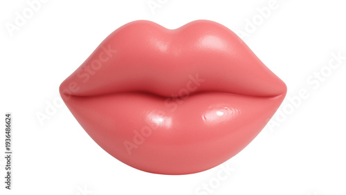 Close-up 3D Glossy Pink Lips Concept