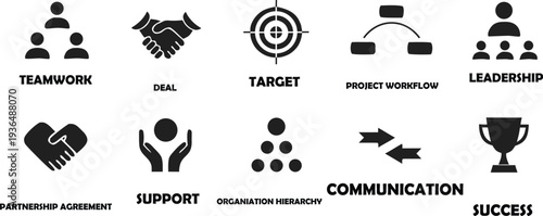 Set of 10 business icons vector