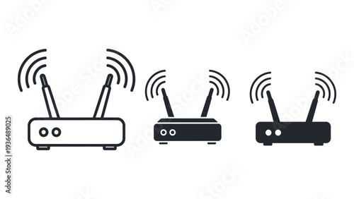 Three wireless routers with different design styles