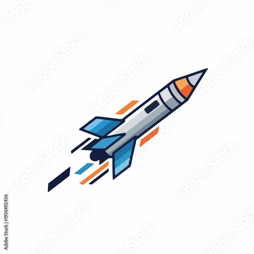 Missile logo vector icon flat illustration army and defense EPS10 isolated on white