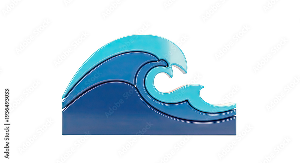 Obraz premium Abstract Blue Wave Sculpture