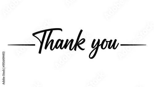 A simple thank you message in black cursive font