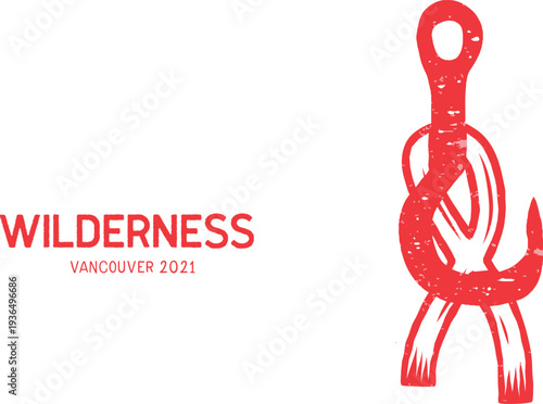 Red anchor icon vector Wilderness Vancouver 2021
