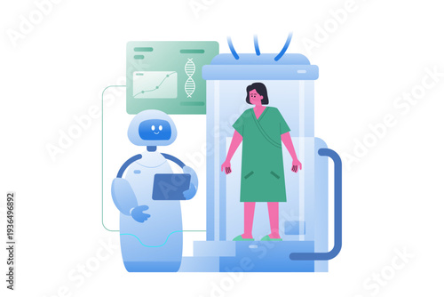 AI Medical Robot Performing Full Body Scan and Health Analysis