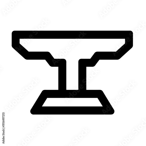 Minimalist anvil blacksmith metalwork vector icon