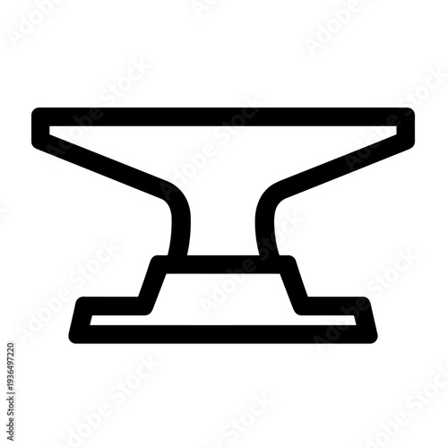 Minimalist anvil blacksmith metalwork vector icon