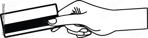 Hand holding credit card for payment, bank card in hand vector illustration, financial transaction concept.