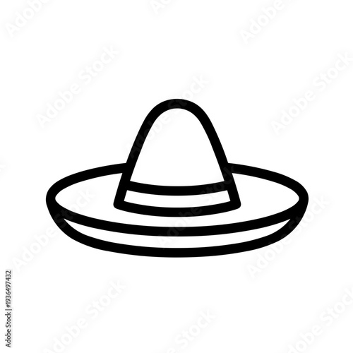 Minimalist sombrero mexican hat vector icon