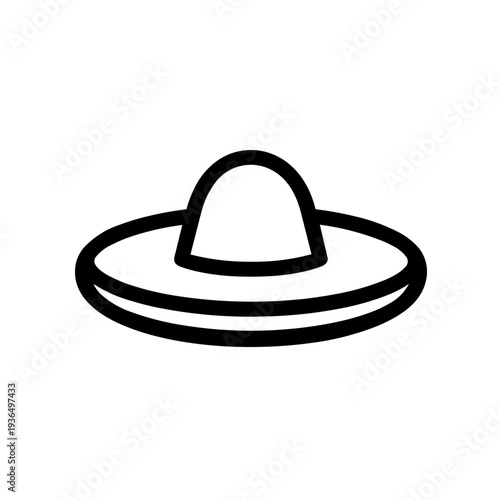 Minimalist sombrero mexican hat vector icon