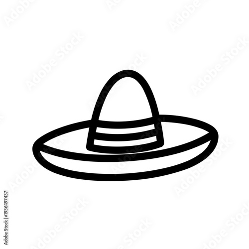 Minimalist sombrero mexican hat vector icon