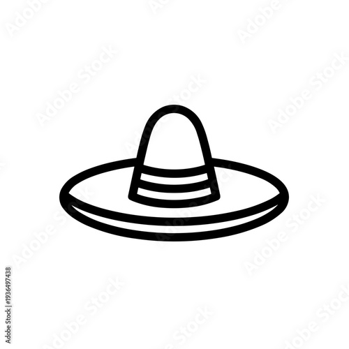 Minimalist sombrero mexican hat vector icon