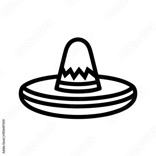 Minimalist sombrero mexican hat vector icon