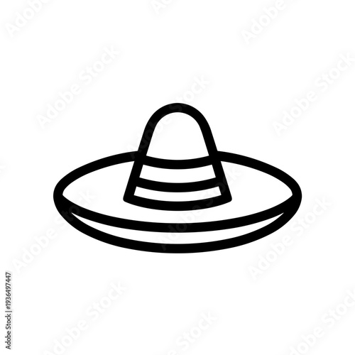 Minimalist sombrero mexican hat vector icon