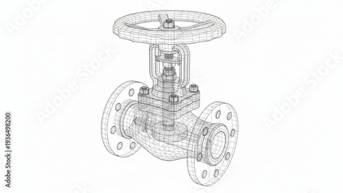 Detailed technical illustration of industrial valve components