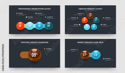 Science Campaign Four Five One Two Step Diagram Frame Layout Vector Illustration Bundle. Marketing Briefing 4 5 1 2 Option Infographic Slide Design Collection.