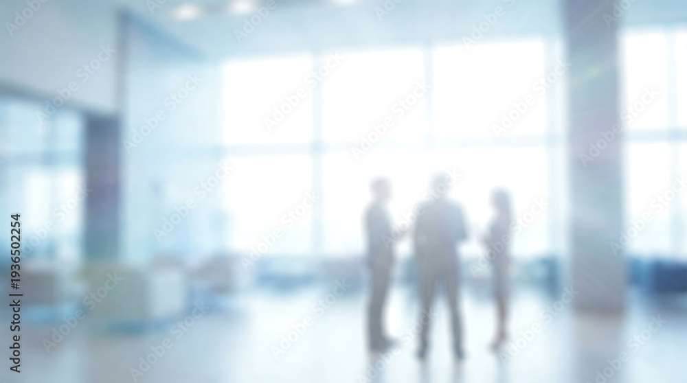 Fototapeta premium Blurred Business People in Modern Office Lobby Background