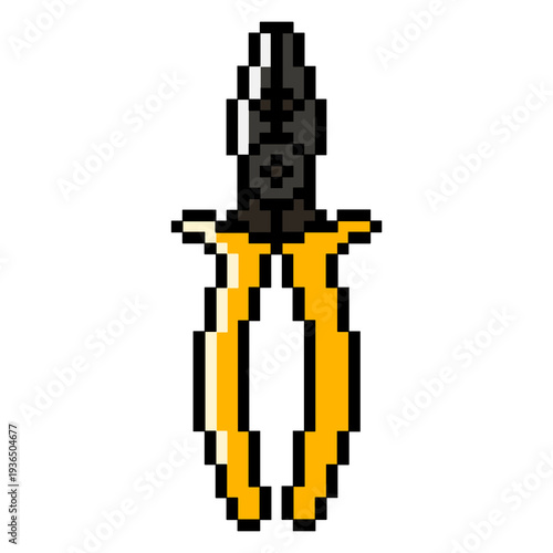 Flat Design Pixel Art Pliers Tool Illustration