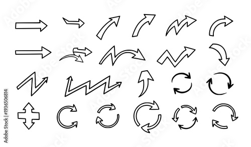 Doodle style hand drawn arrow symbols vector collection