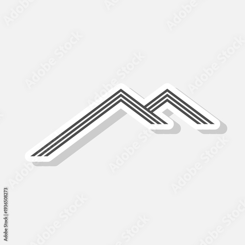 Home roof icon sticker isolated on gray background
