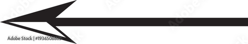 long Dark black  isolated arrow icon on white background.   Pointing arrow icon . Right side pointing arrowhead. EPS10
