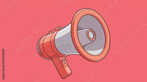A megaphone is shown on a solid background. People may use it to amplify their voice in a gathering or event setting.