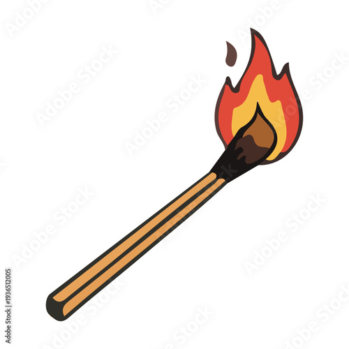 Burning Match Stick Icon
