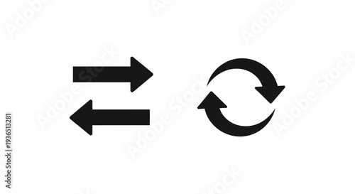 Black arrows illustrating cyclical and reciprocal processes a silhouette