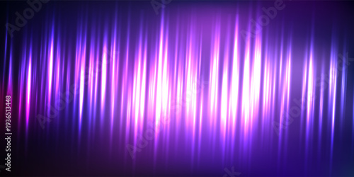 Abstract Background of Sparkling Vertical Purple Neon Light Lines with Futuristic Speed ​​Effect and Soft Light for Night Music Poster Design as well as Technology Banner
