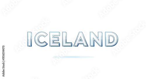 Vector illustration of Iceland text
