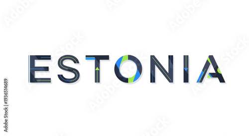 Estonia wordmark logo vector