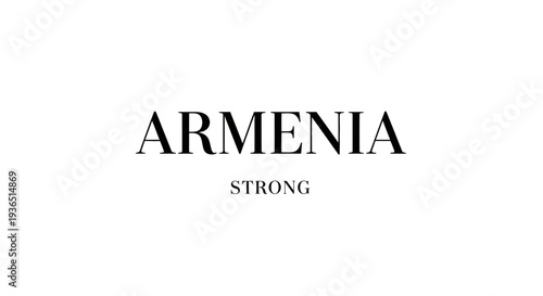 Vector label with text Armenia Strong