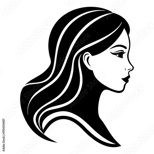 artistic female profile logo 