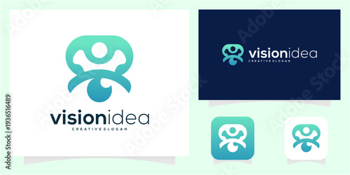 Eye and Human Icon Logo for Eye Care or Creative Consultant.