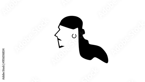portrait of a pirate, black isolated silhouette