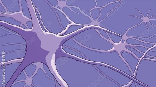 Neurons form connections in a network, illustrating brain activity and the complexity of cell interactions in a lab setting.