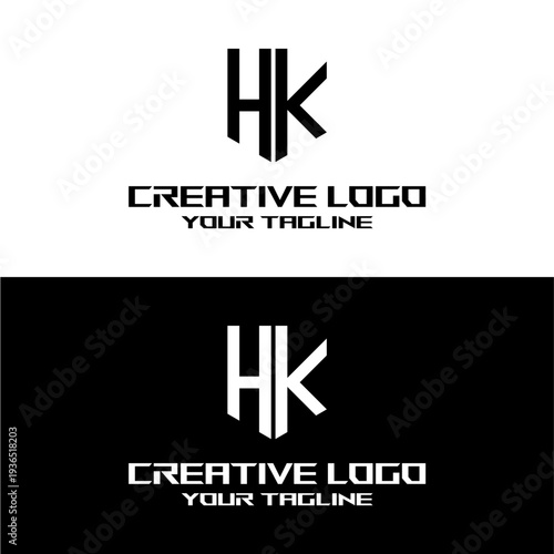 creative letter logo hk design vector
